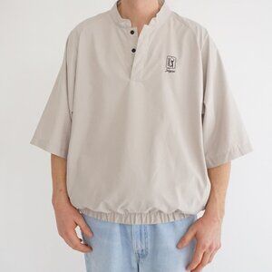 FootJoy Beige TPC Sawgrass Golf Logo Short Sleeve Windbreaker Course Clubhouse L